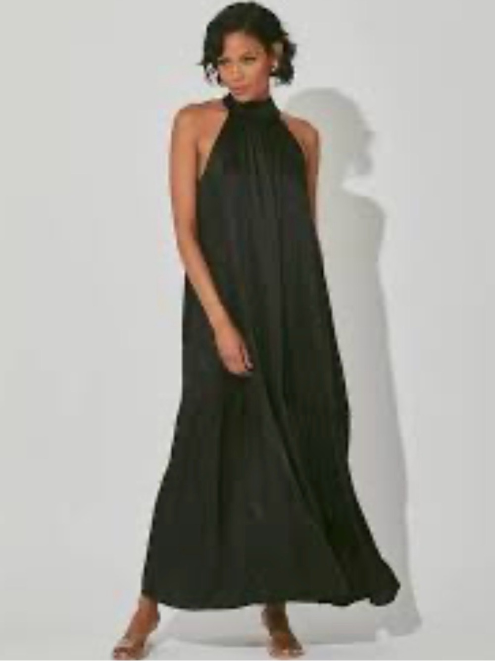 Cleobella Black Satin Halter Laura Maxi Dress | XS
